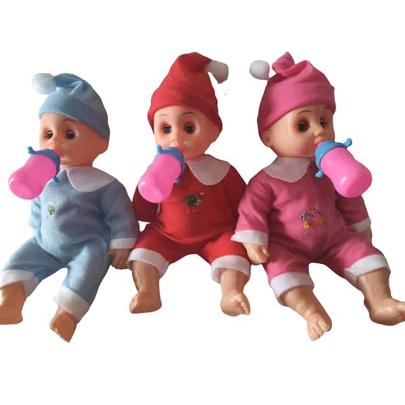 Ready Stock Cute Baby Doll With Sound Mainan Anak Patung Dengan Music 10 Inch