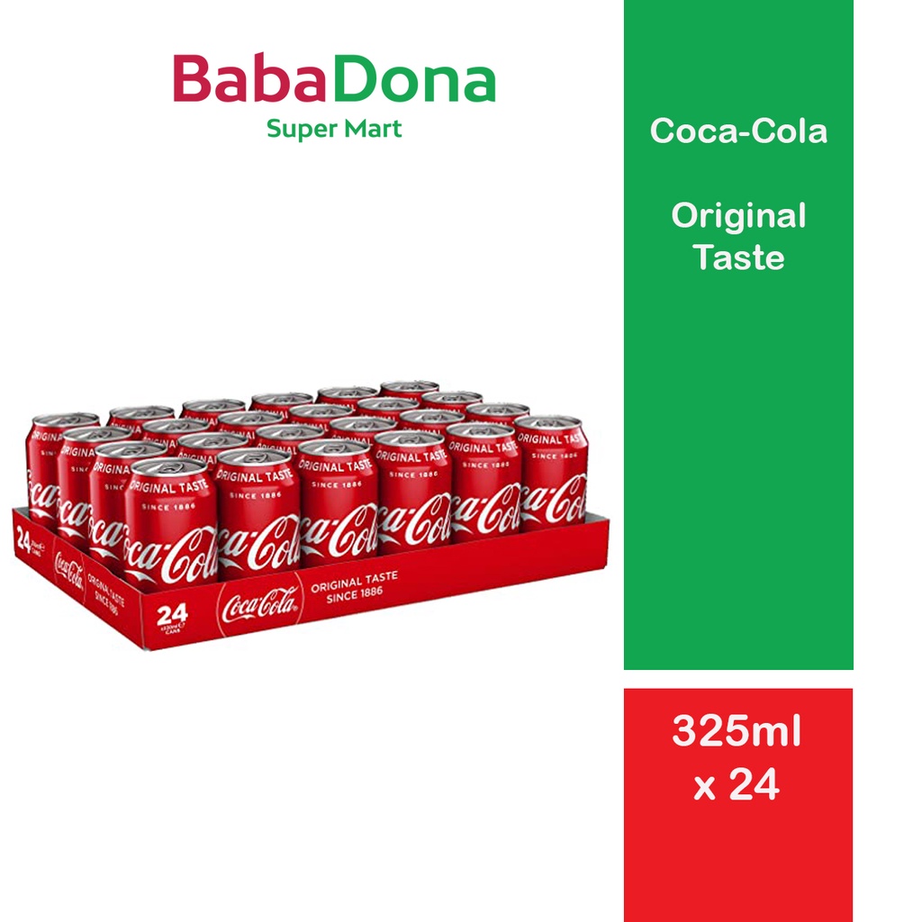 Coke Coca Cola Original Taste Rasa Asli 325ml x 24 Tin (1 Carton ...