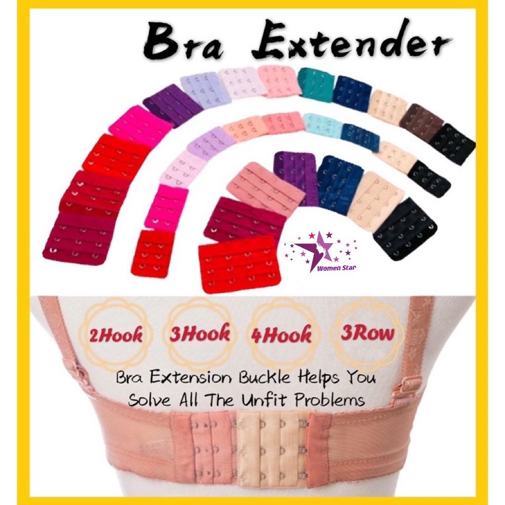 Bra Extender Extension 2/3/4Hook Extension 3Row Bra Tali Tambahan
