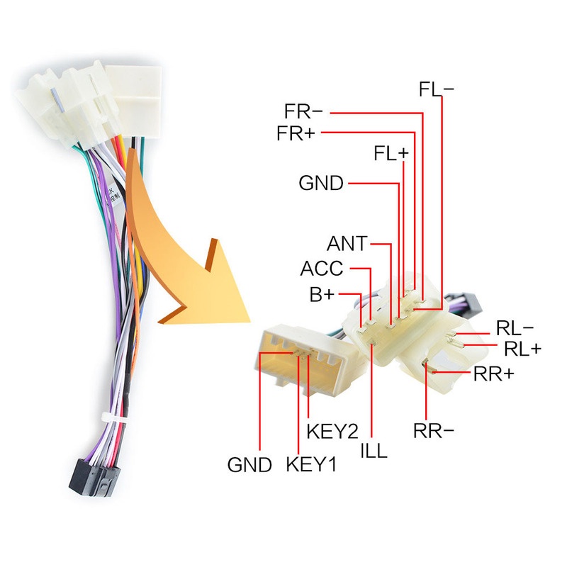 16pin Car Android Radio 2 Din Player Wire Harness Adapter Perodua Axia Myvi Alza Viva Kenari Kelisa Bezza Aruz Toyota Corolla Vios Camry Pnp Shopee Malaysia