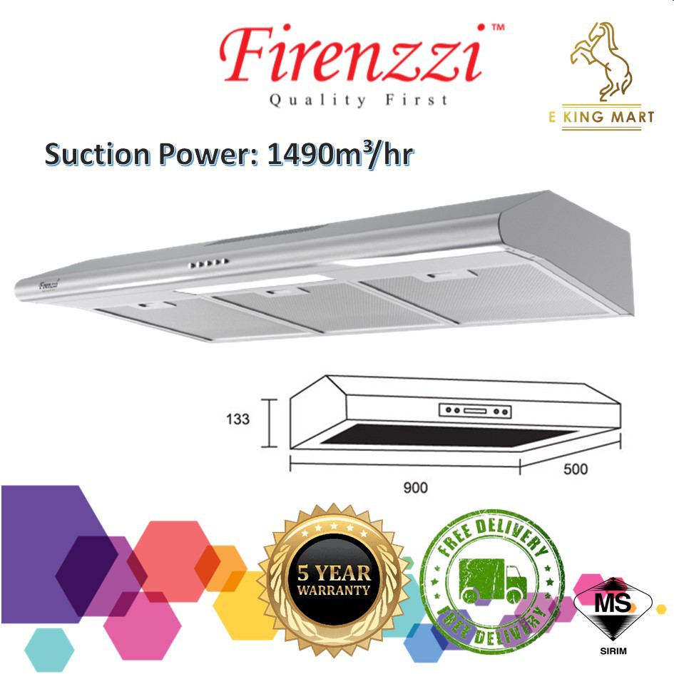 Firenzzi Slim Cooker Hood Strong Suction Stainless Steel Designer Hood