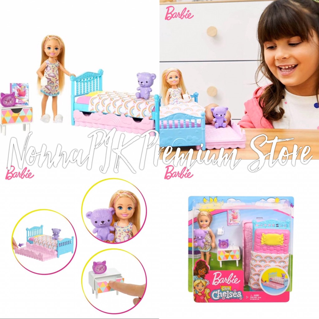 barbie club chelsea bedtime doll & playset