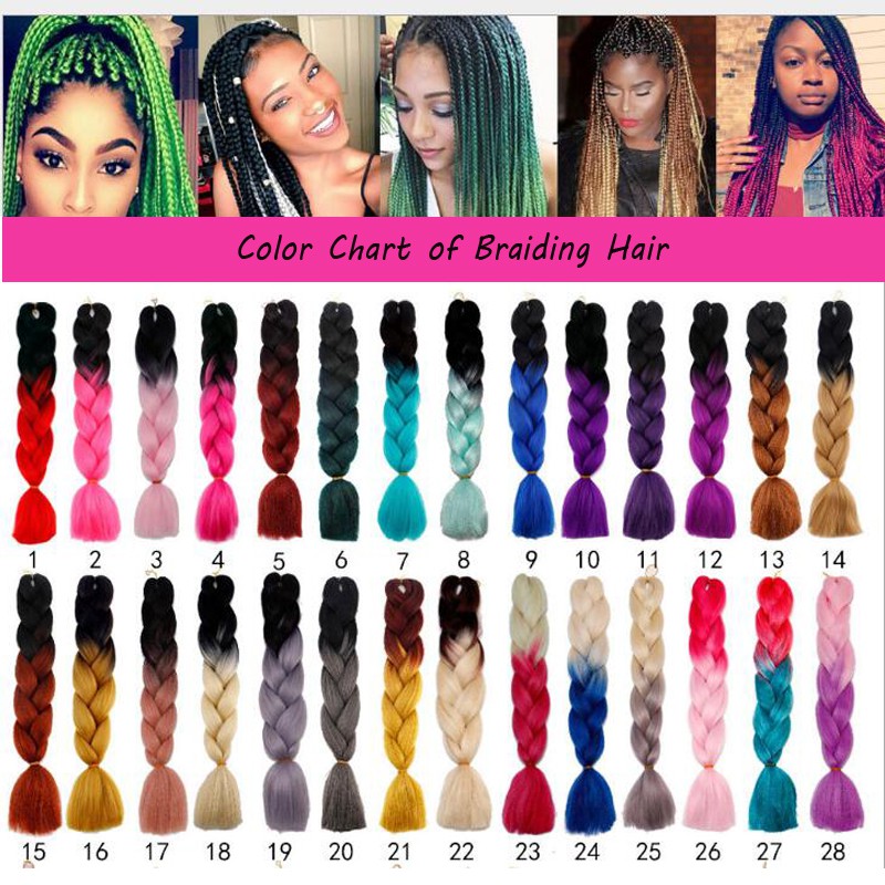 Ombre Crochet Braids Kanekalon Hair 60cm100g Pc Synthetic Ombre
