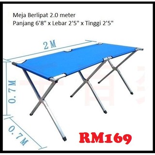 Rak Meja  Lipat  Pasar Malam Kain Baju Aluminium Canvas 