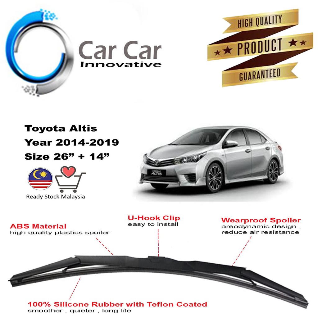 toyota corolla 2011 wiper blade size