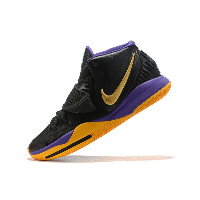 purple gold basketball shoes