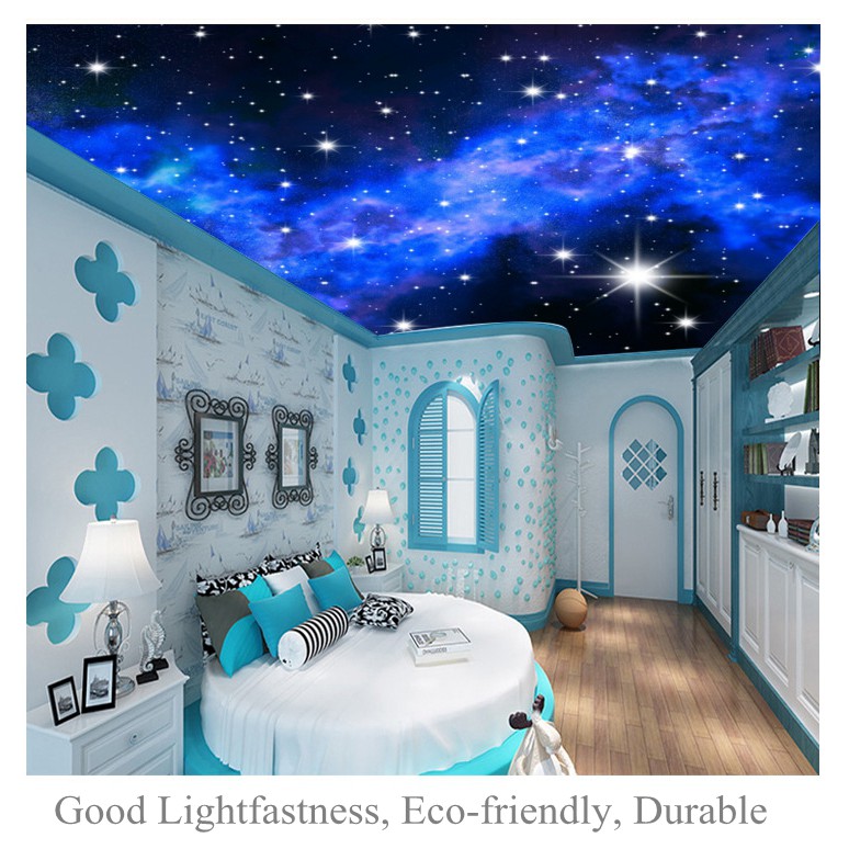 Custom Photo 3d Starry Sky Wallpaper Ceiling Dream Living Room Bedroom Ceiling Bright Stars Wall Wallpaper Wallpaper