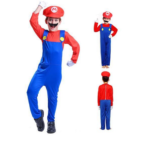 World famous Nintendo video games themed cartoon Super Mario costume