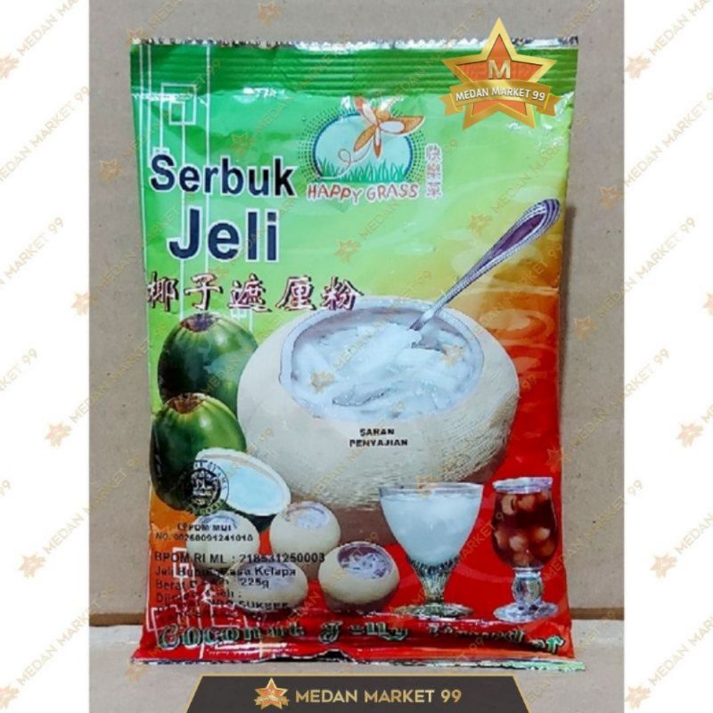 COCONUT JELI POWDER 225GR | COCONUT JELLY POWDER | HAPPY GRASS JELI COCONUT | JELI | JELLY | COCONUT | COCONUT JELLY | HAPPY GRASS