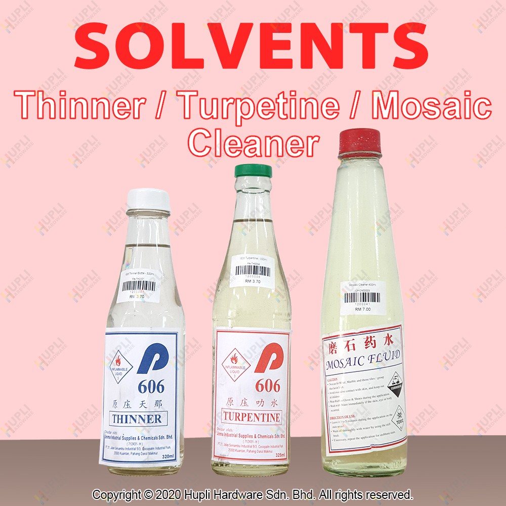 Thinner 606 320ml Turpentine 606 325ml for Paint Thinning / Mosaic
