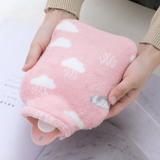 Hot Water Bag With Plush Cloth Hot Compress Stomach Warm Water Bag