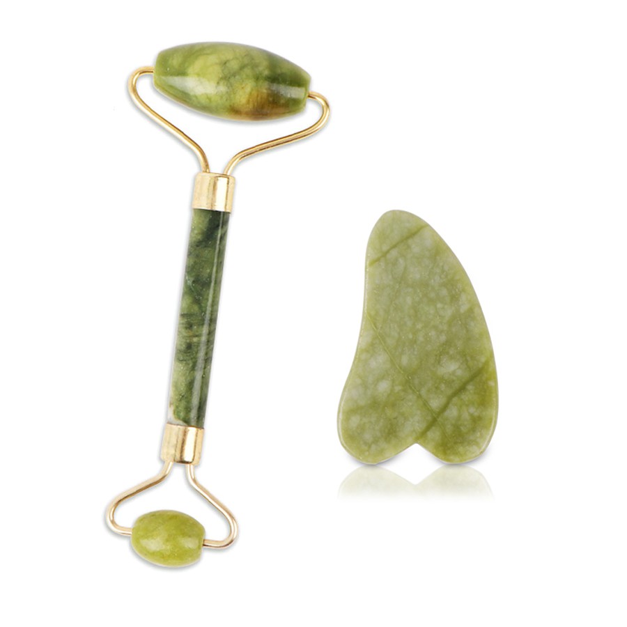 Salorie Face Massager Plate Board Roller Crystal Green Jade Slimming Face Lifting Eye Face Neck Thin Tools Scraping Skin
