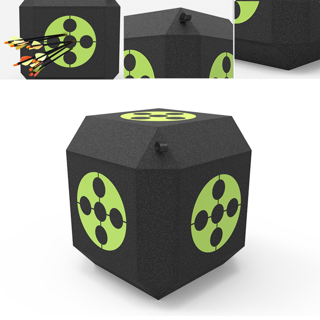 18-Sided 3D Cube Shooting Archery Target Rapid Self Healing Foam Broadheads Bows