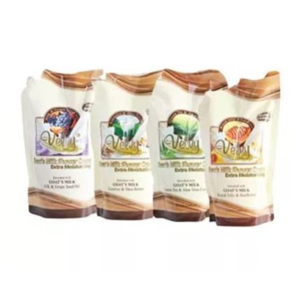 Velvy Goat's Milk Shower Cream Refill 800ml ☘️Yuri Cosmetics☘️