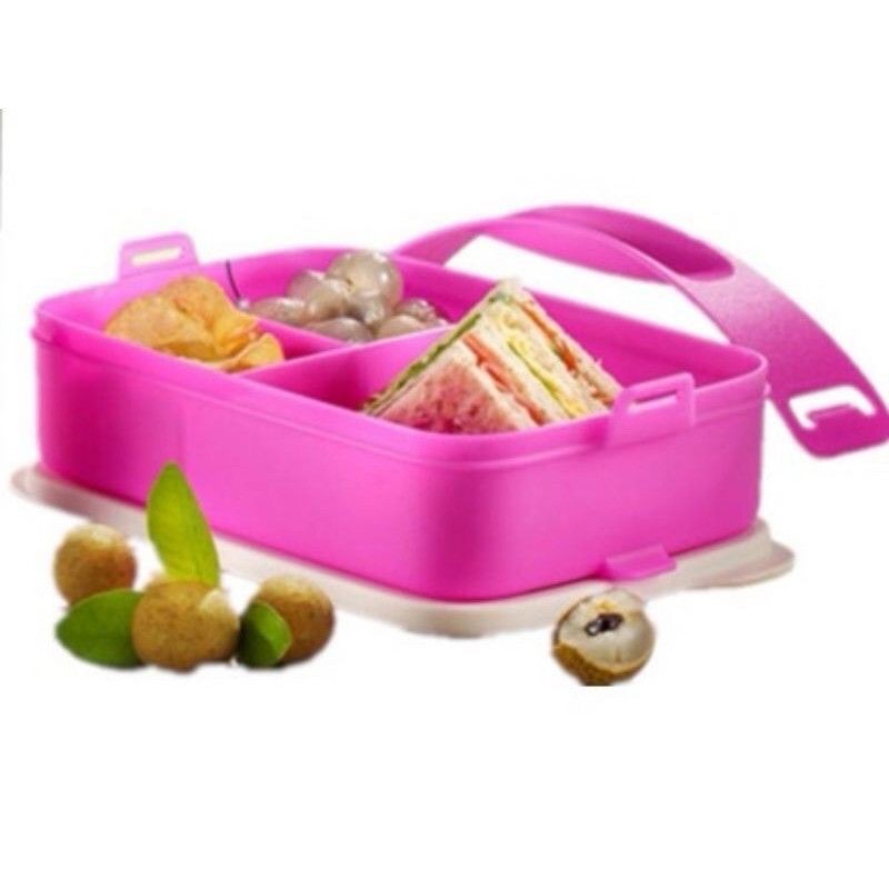 Tupperware Click To Go Rectangular Divided Lunch Box with Handle 900ml