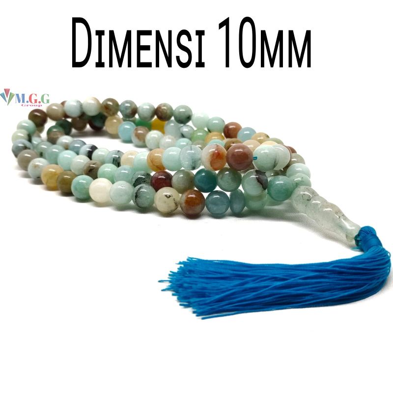 BIG SIZE STONE TASBIH AMEZONETnatural 10MM 99 ORIGINAL STONE TASBIH TASBIH BATU TASBIH BESAR