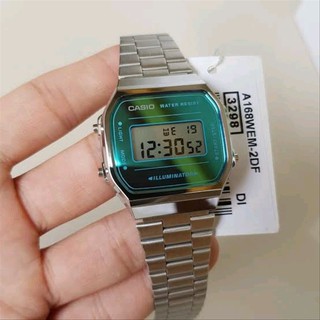 casio retro blue digital watch