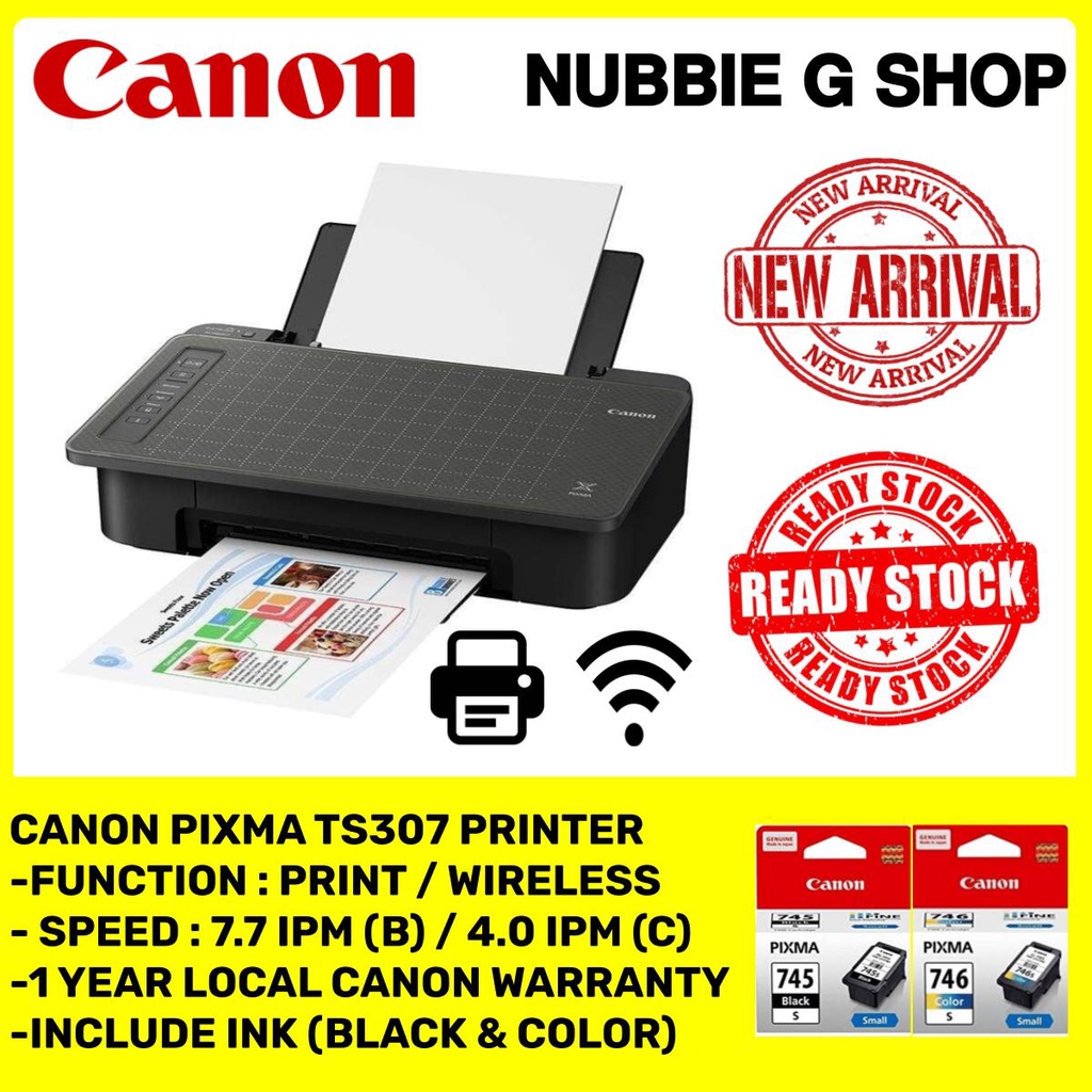 CANON Pixma TS307 Wireless Printer with Smartphone Copy support