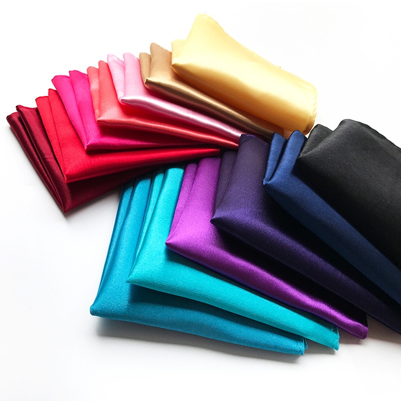Mens Pocket Square Plain Coloured Satin Handkerchief 38 Colours Available. 