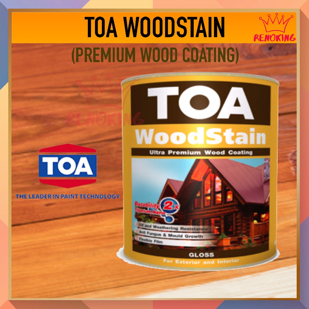 TOA Paint Woodstain Interior & Exterior Wood Shellac PaintSyelek Kayu