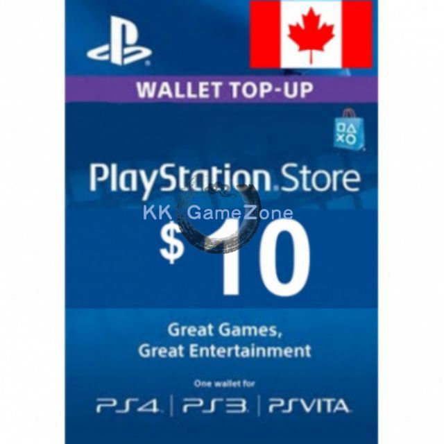 canadian psn card $10