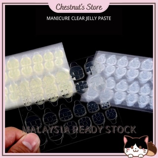 CHESTNUT'S STORE 24 PCS Fake Nail Stickers Wearable Nail Stickers Jelly Gel Nail Patches 甲片果冻贴果冻胶