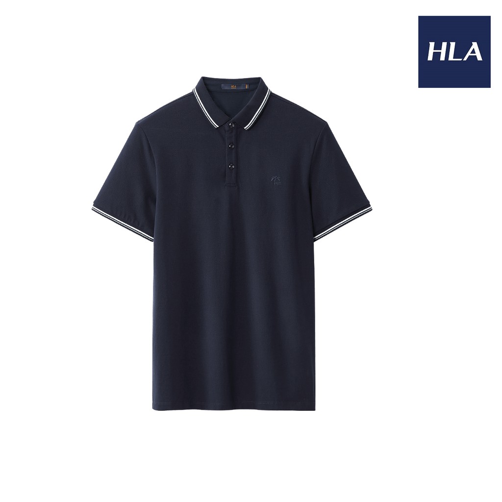 HLA Graphic Logo Cotton Antibacterial Short Sleeve Polo Shirt Men 2021