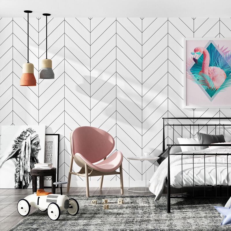 Wallpaper Modern Simple Geometric Pattern Vertical Stripes Clothing Store  Bedroom Living Room Background wallpaper | Shopee Malaysia