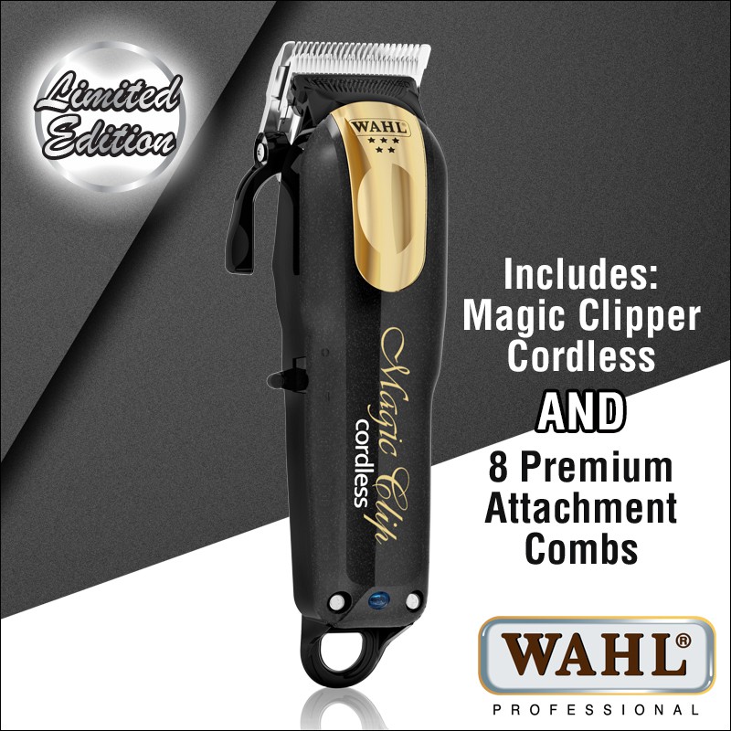 wahl limited edition black and gold cordless magic clip