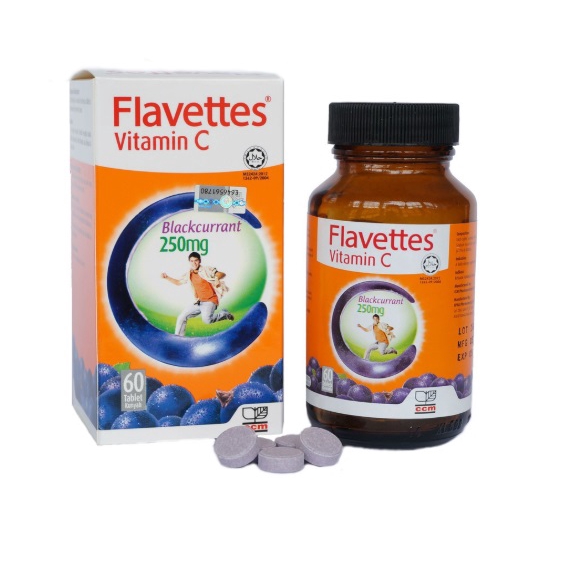 Flavettes Vitamin C Blackcurrant 250mg 60's Shopee Malaysia
