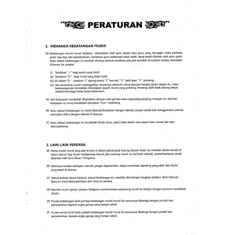 Buku Jadual Kedatangan Rekod Kehadiran Murid Shopee Malaysia