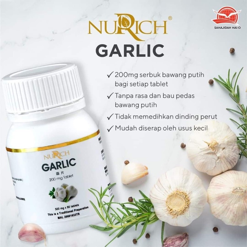 ORIGINAL NURICH GARLIC TABLET HAI O (500mg x 80 tablets) Shopee Malaysia