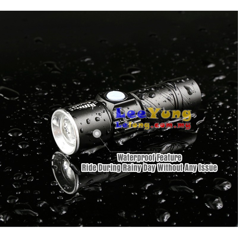 Torch Light Super Bright Torchlight USB Rechargeable LED Flashlight 30W 4X Zoom