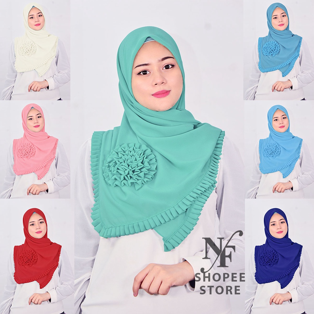 Bawal Chiffon Ruffles Ros (1 Layer) | Shopee Malaysia