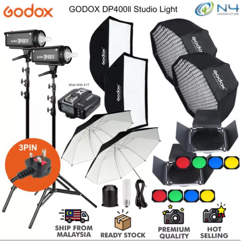 Godox SK400II Studio Strobe 400W with Godox X2T-N 2.4G Wireless Flash Trigger 