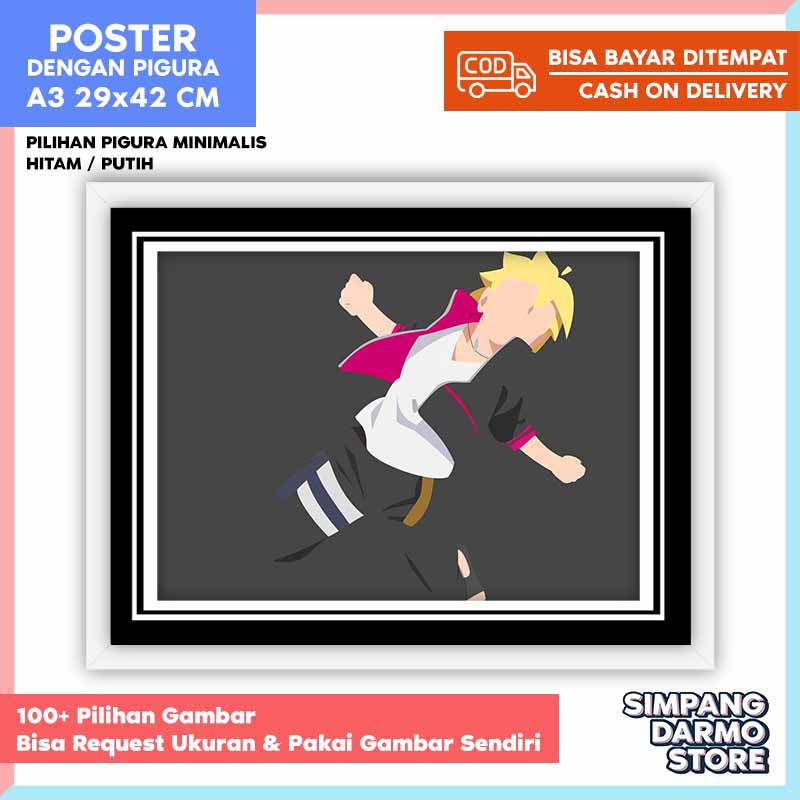 Poster Frame Naruto A3 Naruto Boruto Black White Sasuke Jiraiya Kakashi Wall Decoration Decoration Frames Shopee Malaysia