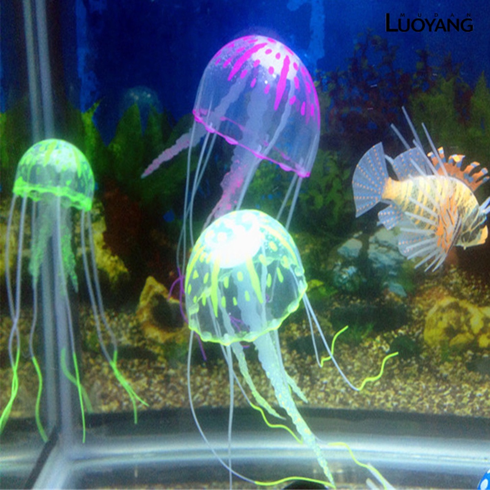 Pack Of Floating Neon Artificial Jellyfish Fish Tank Aquarium Decoration, Artificial Jellyfish Tank