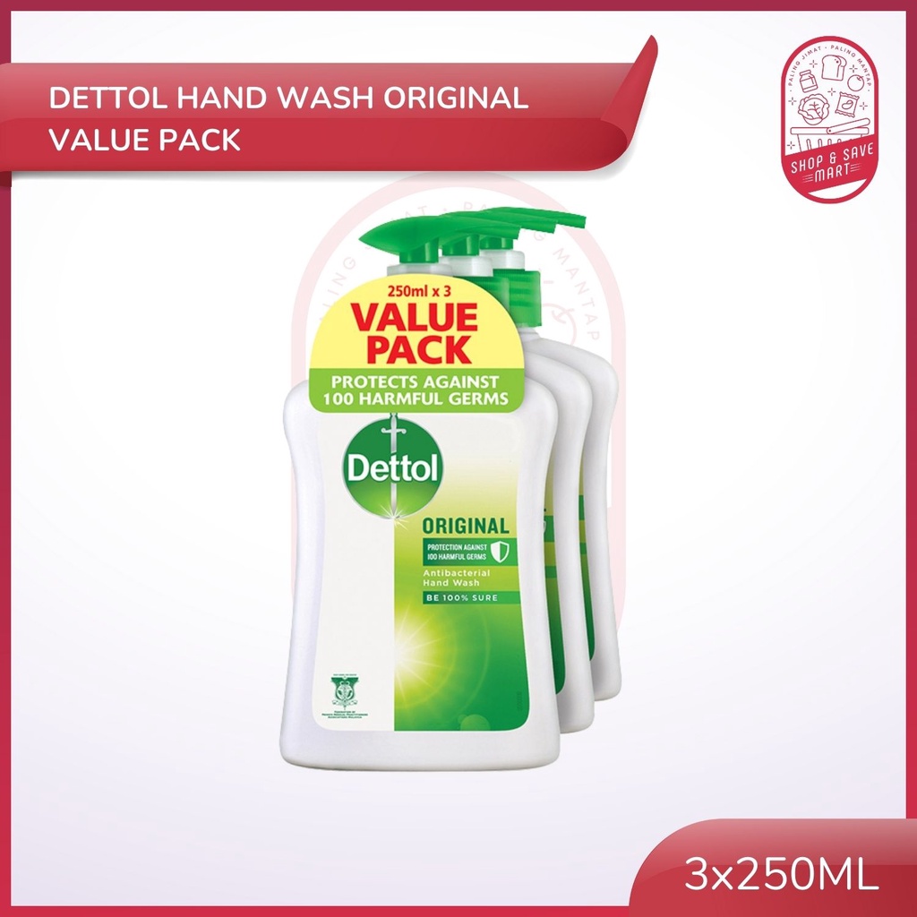 Dettol Hand Wash Original Value Pack - 3x250ml Sabun Cuci Tangan Dettol ...