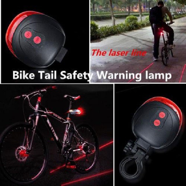 Parallel Line Bicycle Bike 5 LED Laser Light Parallel 2Laser Beam Rear Tail Lamp