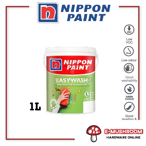1L Nippon Paint Easy Wash Matt Finished Interior Paint For Off White ...