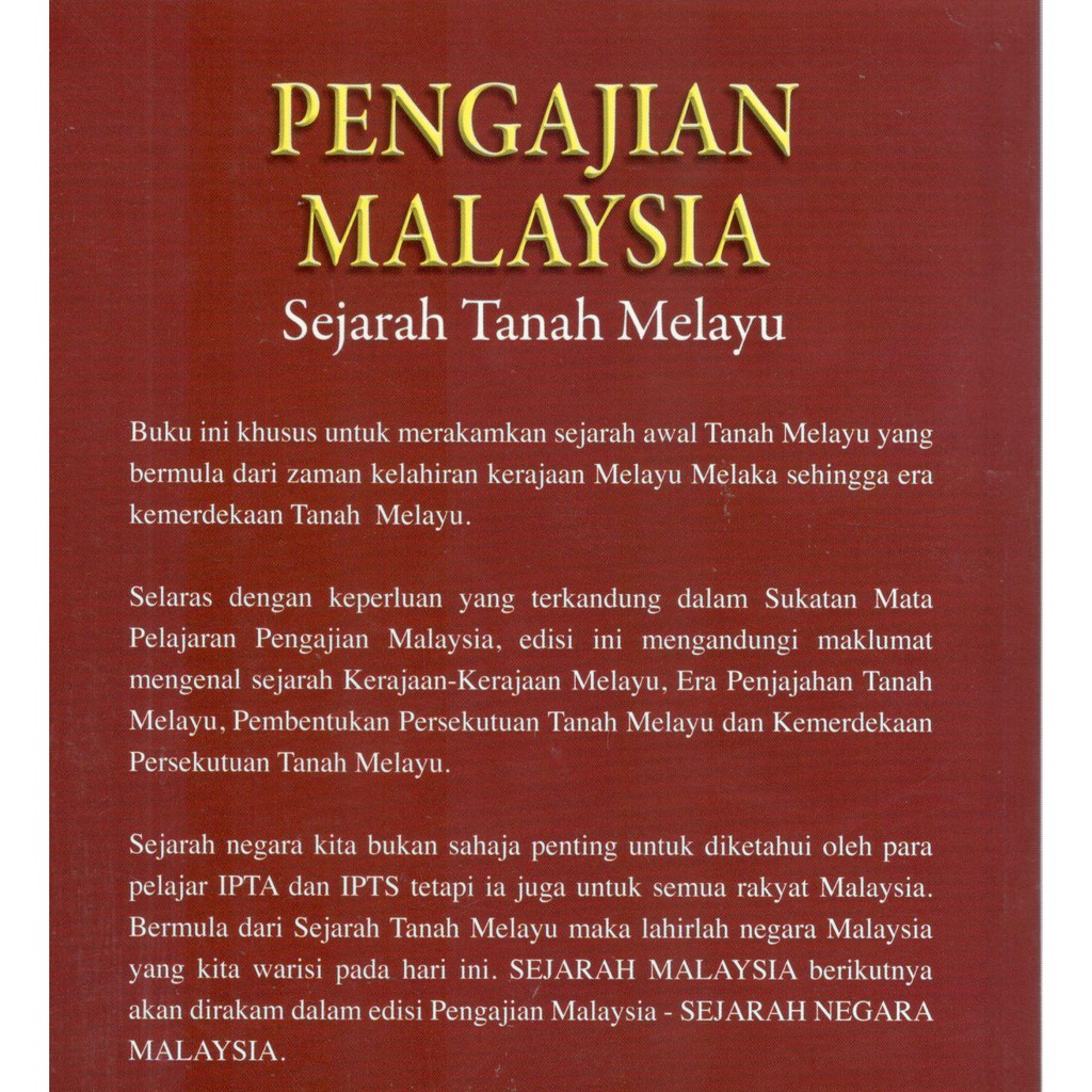 Pengajian Malaysia Sejarah Tanah Melayu Shopee Malaysia