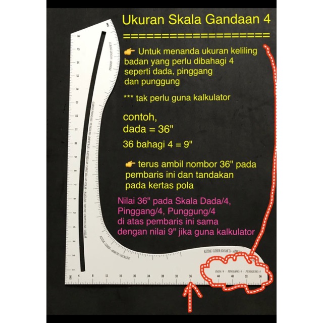 Pembaris Pola Jahitan By Yamo Pattern Sewing Ruler By Yamo Shopee Malaysia