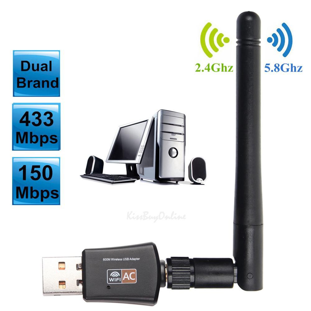600Mbps AC1200 Dual Band 5GHz 2.4G Wireless Lan USB PC WiFi Adapter 802.11AC with antenna