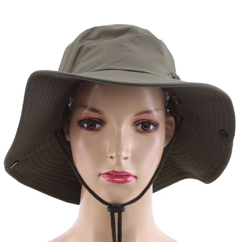 Decentron Mens Outdoor Mesh Boonie Sun Hat Wide Brim UV Protection Fishing Hat 
