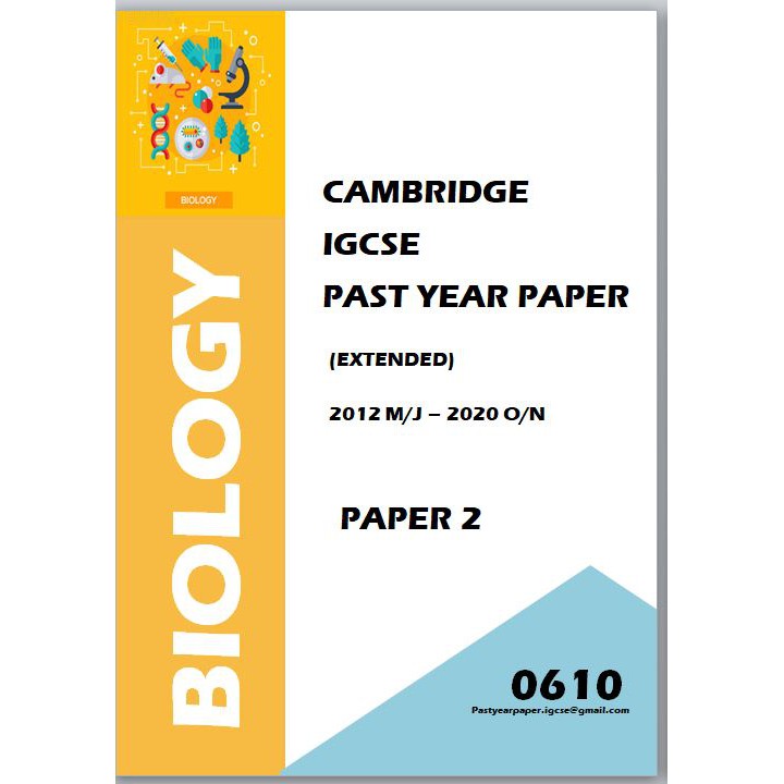 IGCSE Past Year Paper Biology 0610 ( Paper 2/ Paper 4/ Paper 6/ Set) 9 ...