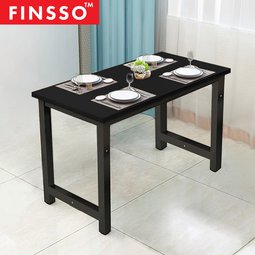 [READY STOCK] FINSSO: Dining Table With 2 Bench Set / Contemporary Simple Rectangular / Meja Makan