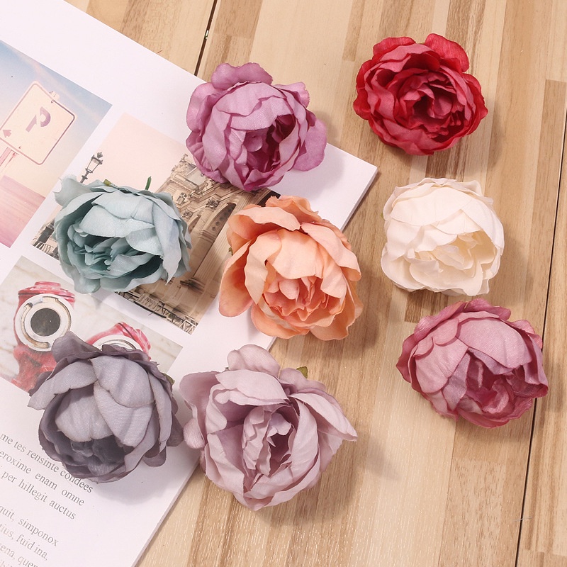 20pcs Artificial Flower Heads 4.5cm Silk Hydrangea Head Fo 人気絶頂