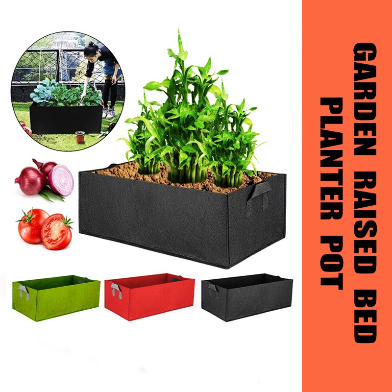 Outdoor Raised Bed Garden Planter Box Pasu Bunga Besar Fabric Vegetable