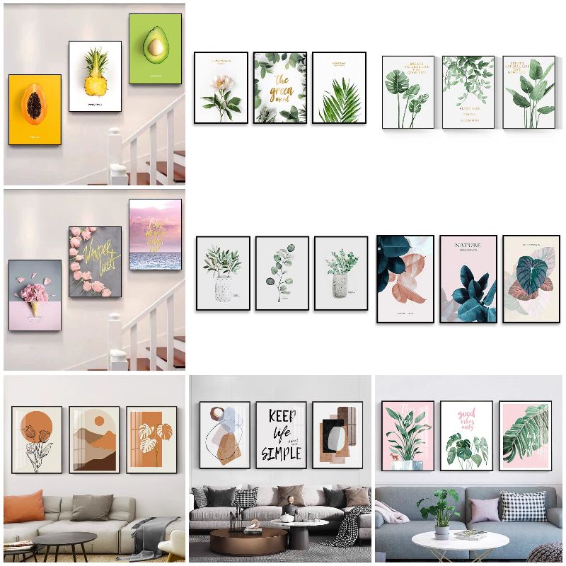 [READY STOCK] 3-in-1 Set Wall Hanging DecorHiasan DindingLiving BedroomDining Decoration Frame墙壁装饰