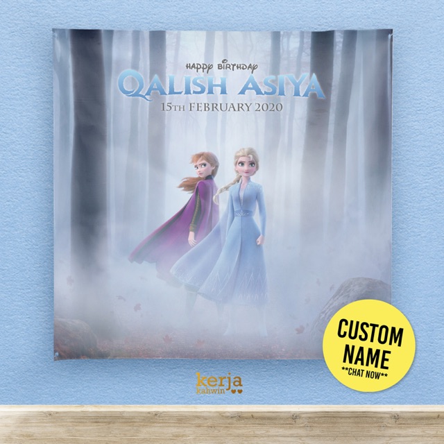 Frozen 2 Birthday Bunting Banner Party Background Decoration